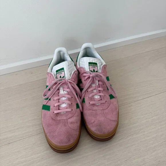 Adidas Gazelle Bold Pink & Green Sneakers - Picture 2 of 5